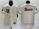 Men's Texas Rangers Cream Team Big Logo 2023 City Connect Flex Base Stitched Baseball Jersey,baseball caps,new era cap wholesale,wholesale hats